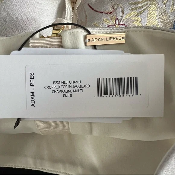 Adam Lippes Floral Embroidered Silk Blend Crop Top NWT - Picture 5 of 8